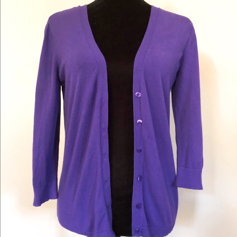 New York and Company Purple Power Cardigan